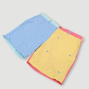 Vineyard Vines Breaker Shorts Mens Size 40 Color Block Embroidered Whales Casual
